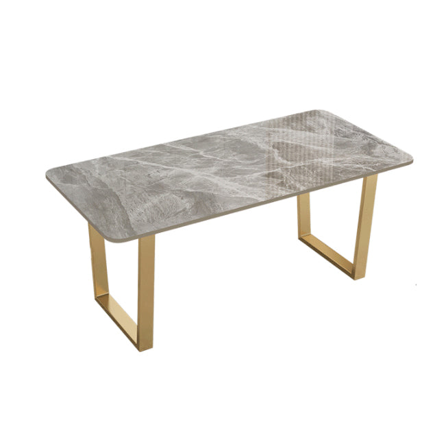 Nordic Dining Room Set Metal Base Dining Table Rectangle Formal Dinette Set for Home