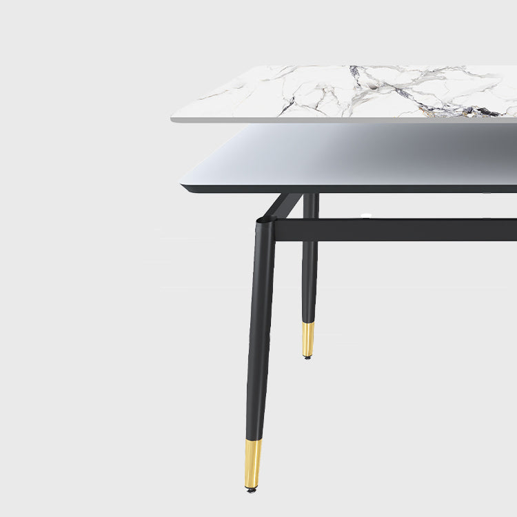 Contemporary Fixed Dining Room Table Set with 4 Legs Base Kitchen Dining Furniture