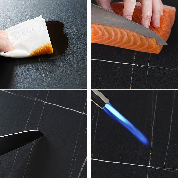 Contemporary Rectangle Shape Standard Dining Set Sintered Stone Kitchen Dining Set in White