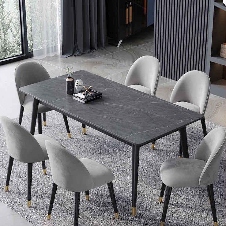 Contemporary Sintered Stone Top Dining Room Set with Rectangle Shape Dining Set for Kitchen