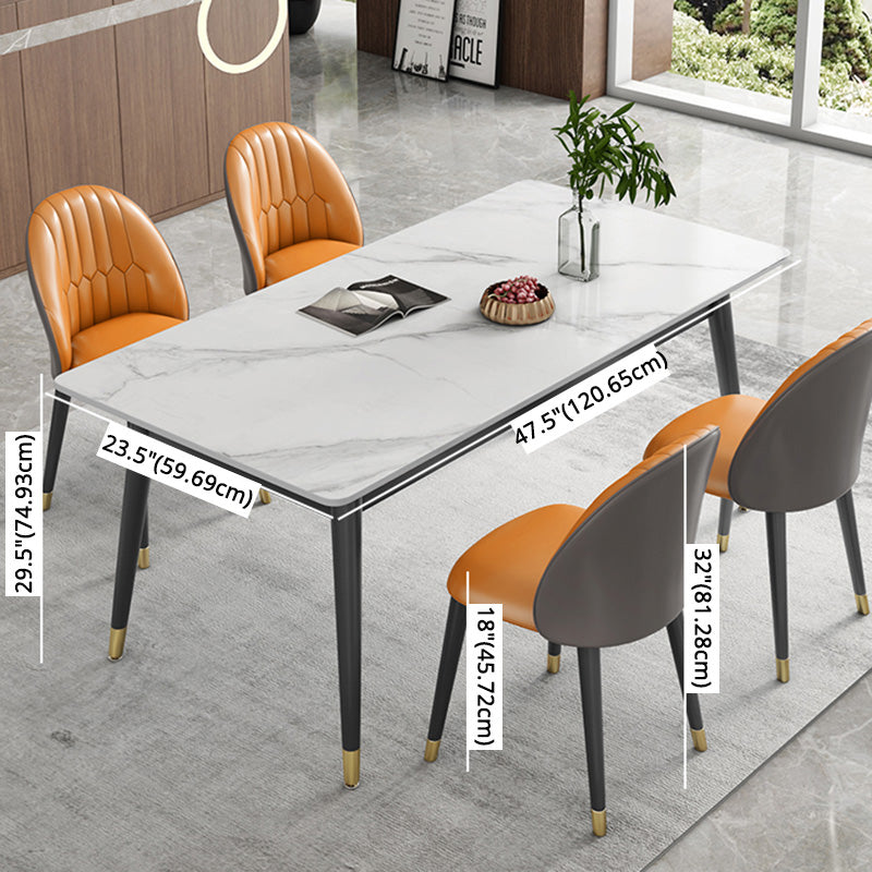 Modern Style Sintered Stone Dining Room Set with Rectangle Shape Dining Table Furniture