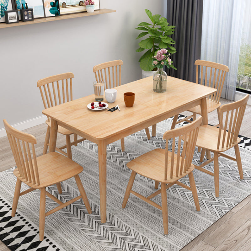 Contemporary Style Standard Wood Dining Room Set of Rectangle Shape for Kitchen Table Set