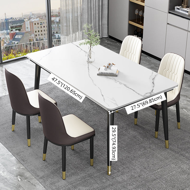 Kitchen Modern Sintered Stone Top Dining Room Furniture Set with 4 Legs Base Dining Set