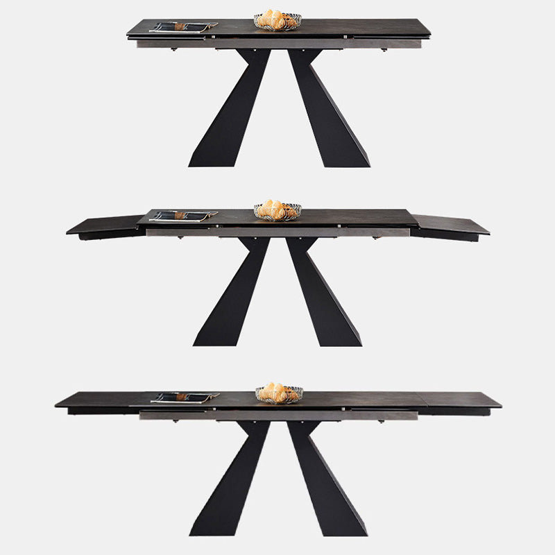 Modern Sintered Stone Extendable Dining Table Set Rectangle Home Dining Set