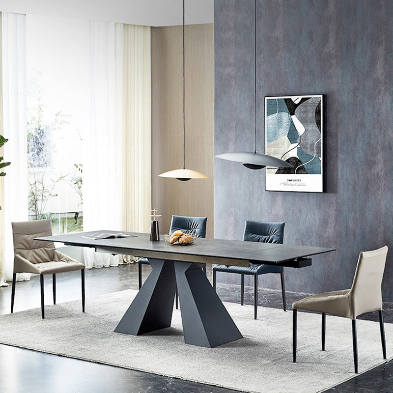 Modern Sintered Stone Extendable Dining Table Set Rectangle Home Dining Set