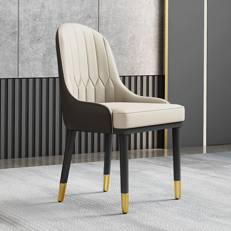 Scandinavian White Slate Dining Table Rectangular Dining Table with Four-leg Metal Base