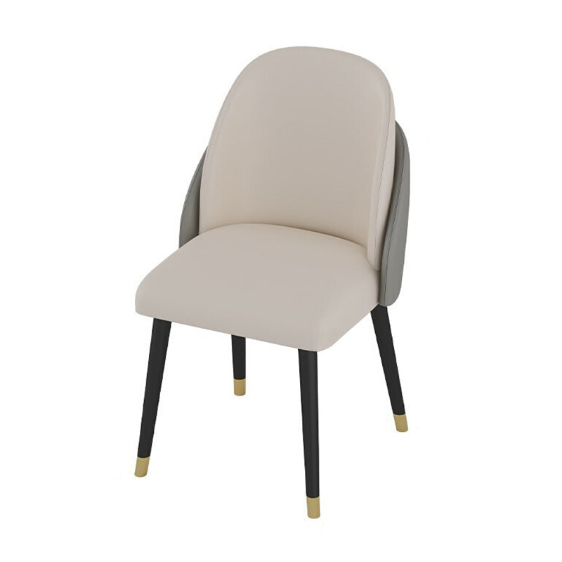 Scandinavian White Slate Dining Table Rectangular Dining Table with Four-leg Metal Base