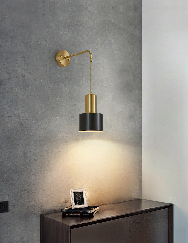 Luci a muro metallici cilindici Lampade a parete moderna a 1 luci per soggiorno