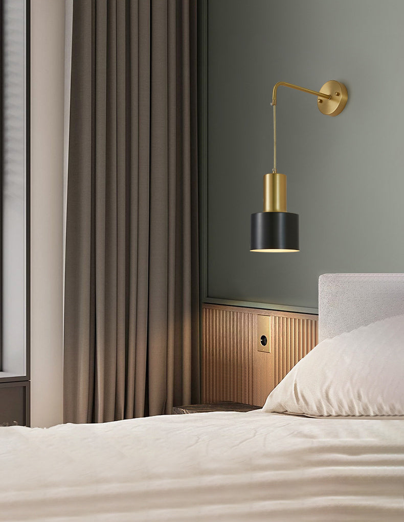 Luci a muro metallici cilindici Lampade a parete moderna a 1 luci per soggiorno