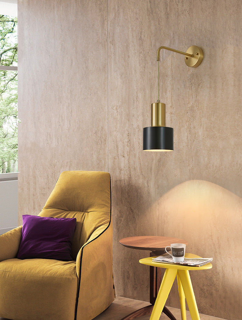 Luci a muro metallici cilindici Lampade a parete moderna a 1 luci per soggiorno