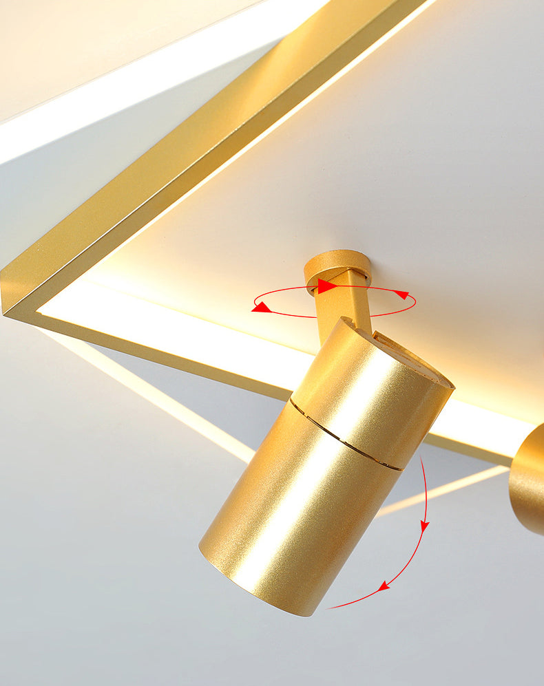 Plafonnier LED de luxe moderne en fer forgé carré encastré avec abat-jour en acrylique