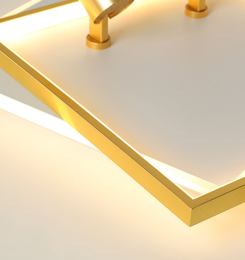 Plafonnier LED de luxe moderne en fer forgé carré encastré avec abat-jour en acrylique