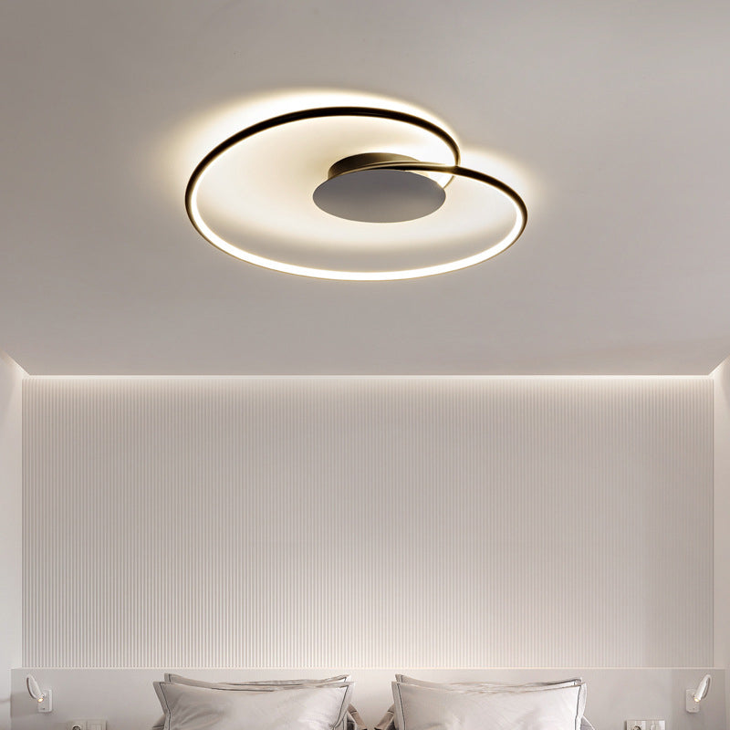 Modern Artistic LED Ceiling Light Aluminium Linear Flush Mount with Silicone Shade