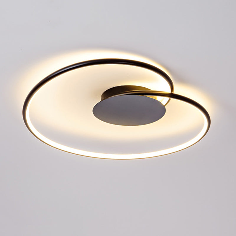 Modern Artistic LED Ceiling Light Aluminium Linear Flush Mount with Silicone Shade