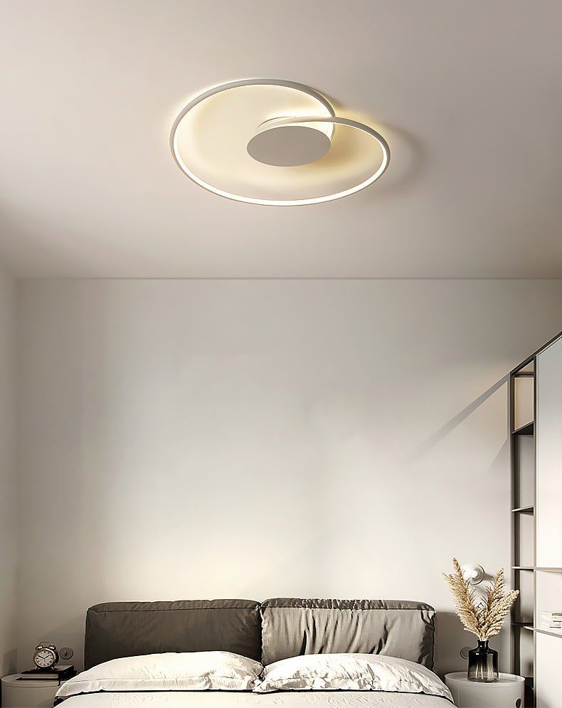 Modern Artistic LED Ceiling Light Aluminium Linear Flush Mount with Silicone Shade