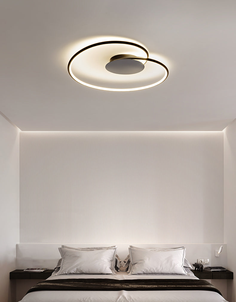 Modern Artistic LED Ceiling Light Aluminium Linear Flush Mount with Silicone Shade