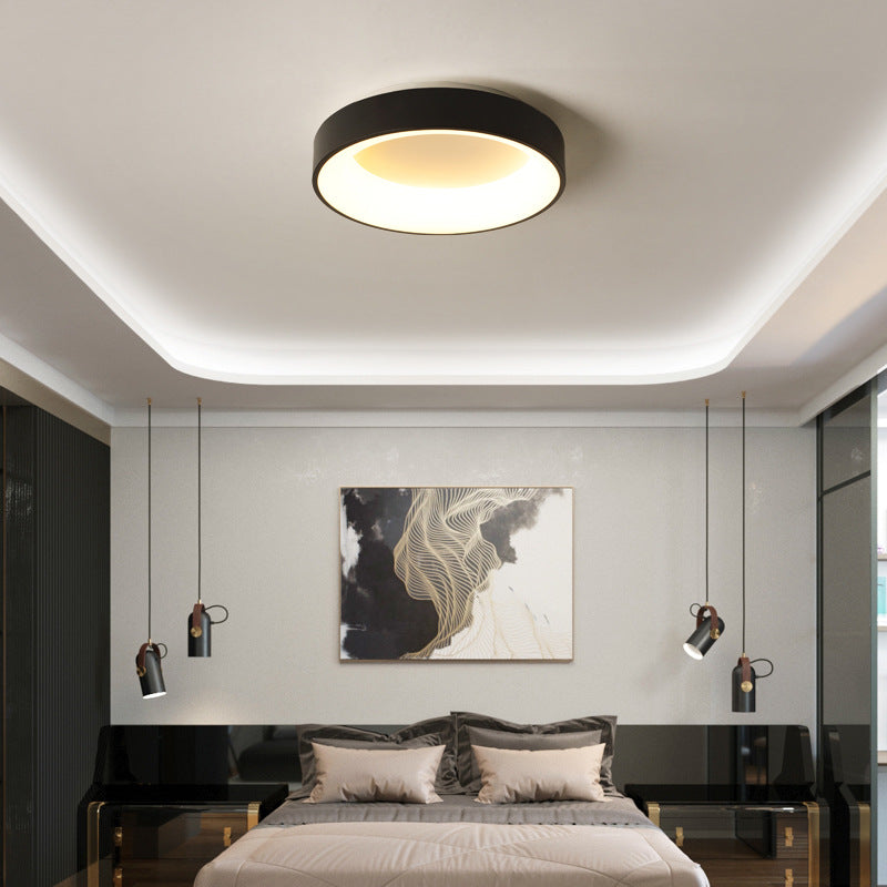 Moderne minimalistische ronde LED-inbouw smeedijzeren plafondarmatuur met acryl kap