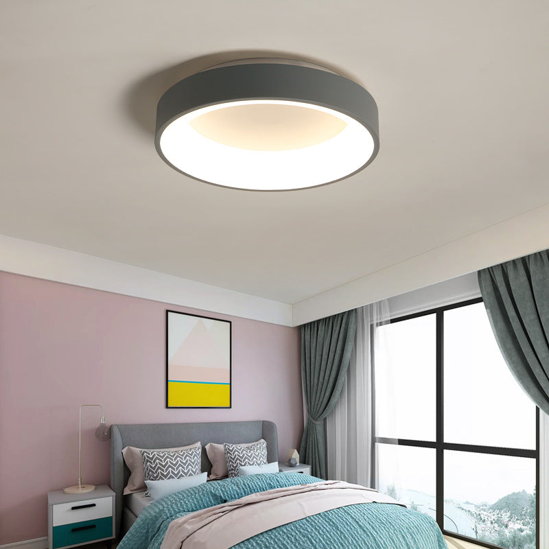 Moderne minimalistische ronde LED-inbouw smeedijzeren plafondarmatuur met acryl kap