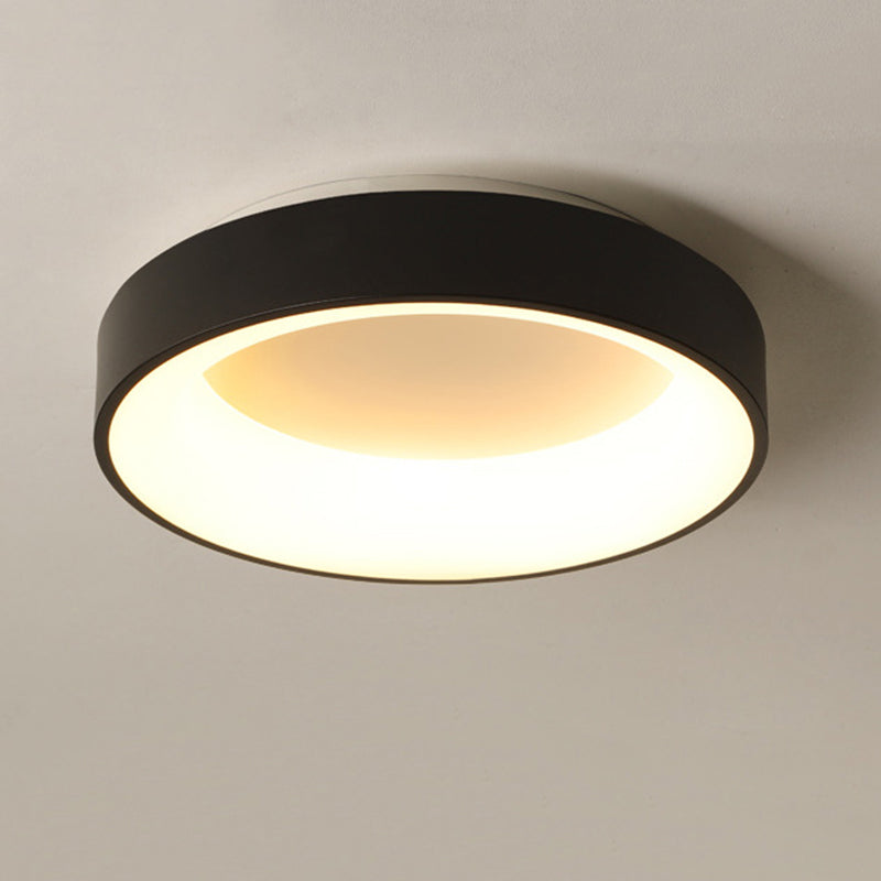 Moderne minimalistische ronde LED-inbouw smeedijzeren plafondarmatuur met acryl kap