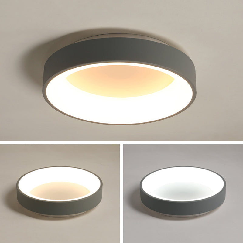Moderne minimalistische ronde LED-inbouw smeedijzeren plafondarmatuur met acryl kap