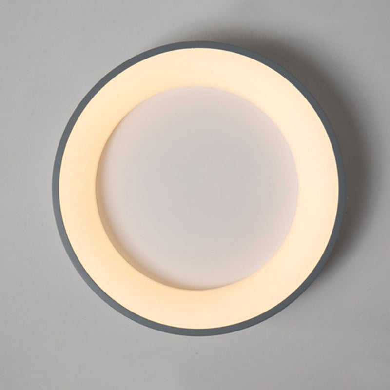Moderne minimalistische ronde LED-inbouw smeedijzeren plafondarmatuur met acryl kap