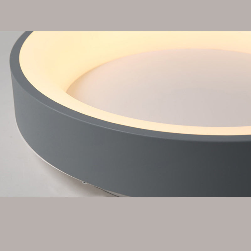 Moderne minimalistische ronde LED-inbouw smeedijzeren plafondarmatuur met acryl kap