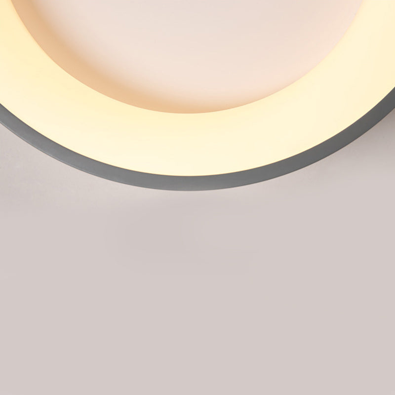 Moderne minimalistische ronde LED-inbouw smeedijzeren plafondarmatuur met acryl kap
