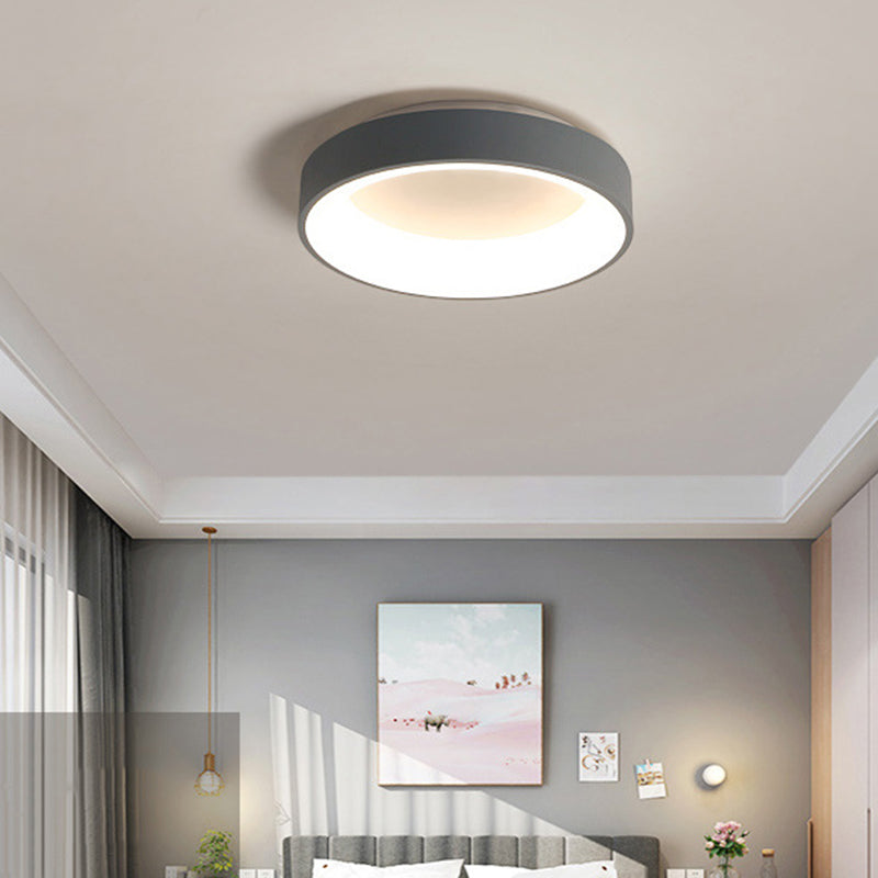 Moderne minimalistische ronde LED-inbouw smeedijzeren plafondarmatuur met acryl kap