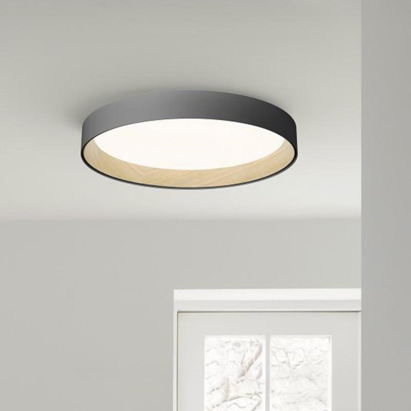 Moderne minimalistische ronde LED-inbouw smeedijzeren plafondarmatuur met acryl kap