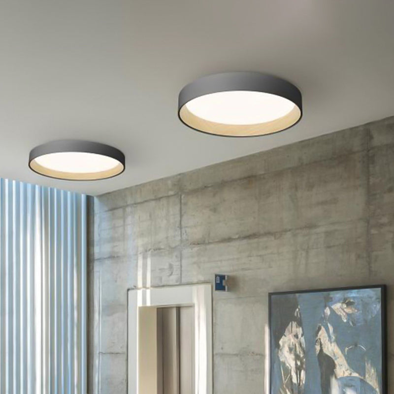 Moderne minimalistische ronde LED-inbouw smeedijzeren plafondarmatuur met acryl kap