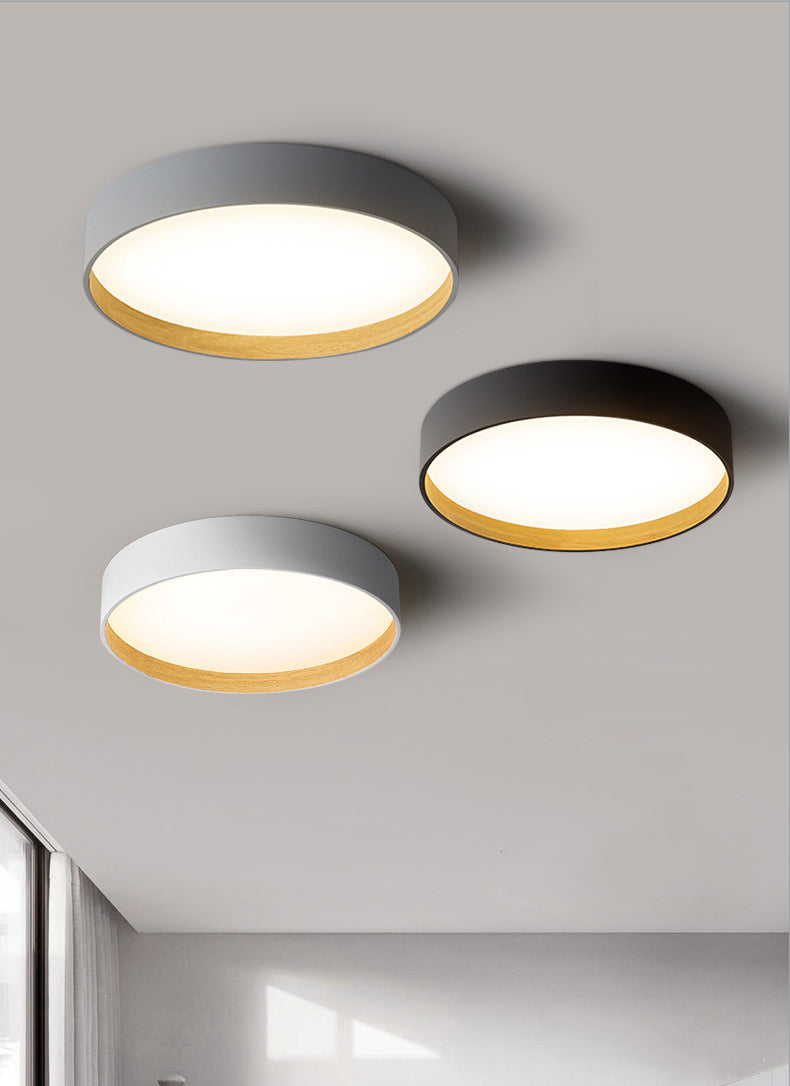 Accesorio de techo de hierro forjado con montaje empotrado LED circular minimalista moderno con pantalla acrílica