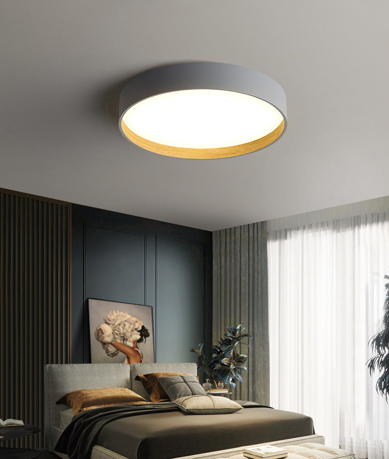 Moderne minimalistische ronde LED-inbouw smeedijzeren plafondarmatuur met acryl kap