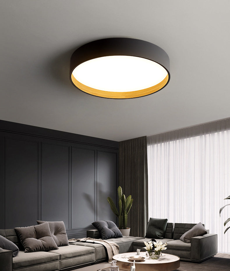 Moderne minimalistische ronde LED-inbouw smeedijzeren plafondarmatuur met acryl kap
