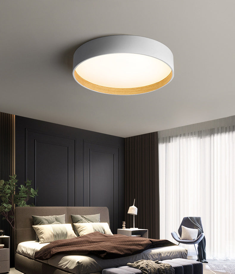 Moderne minimalistische ronde LED-inbouw smeedijzeren plafondarmatuur met acryl kap