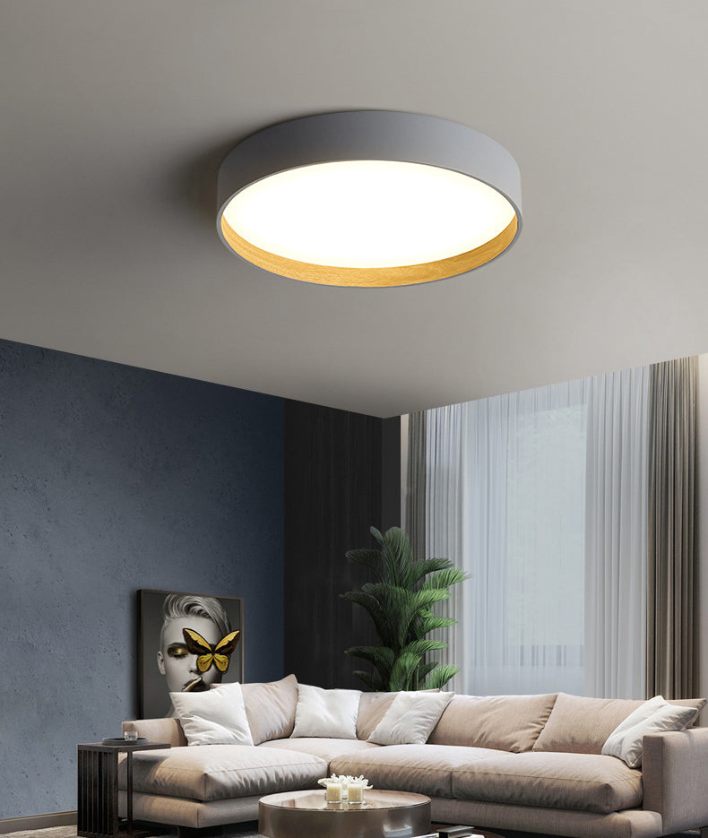 Moderne minimalistische ronde LED-inbouw smeedijzeren plafondarmatuur met acryl kap