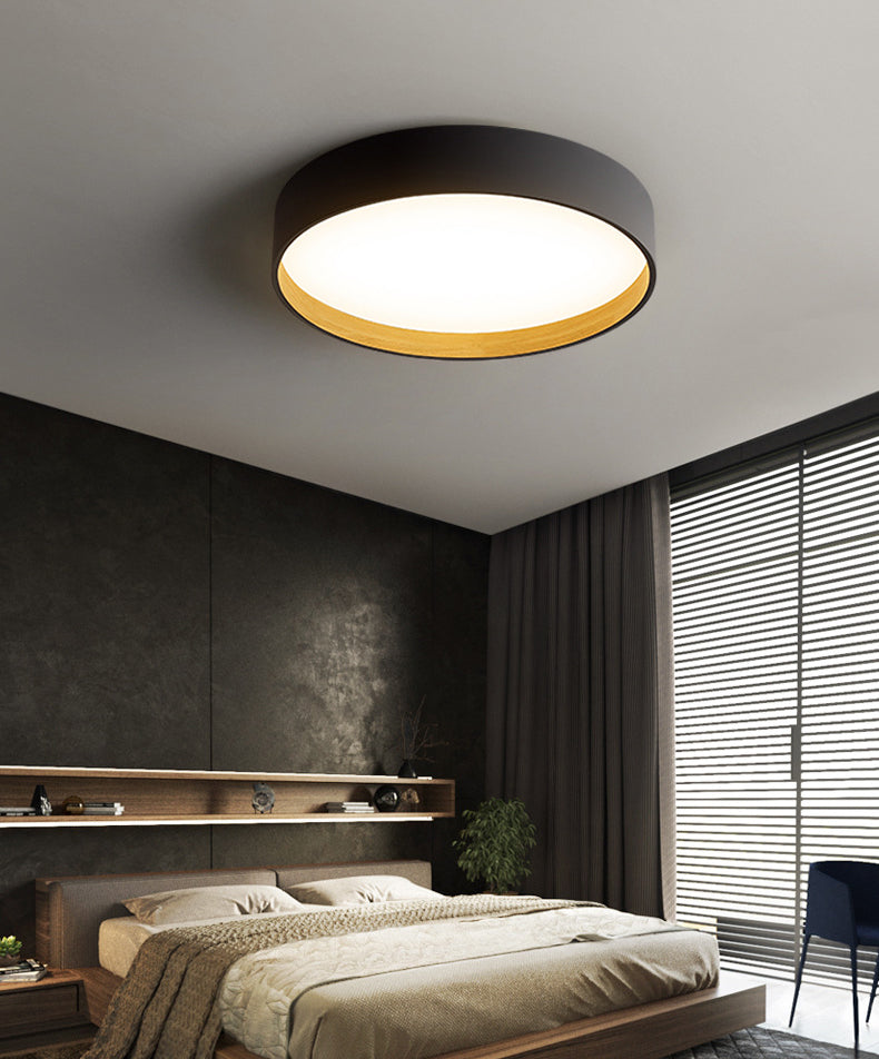 Moderne minimalistische ronde LED-inbouw smeedijzeren plafondarmatuur met acryl kap