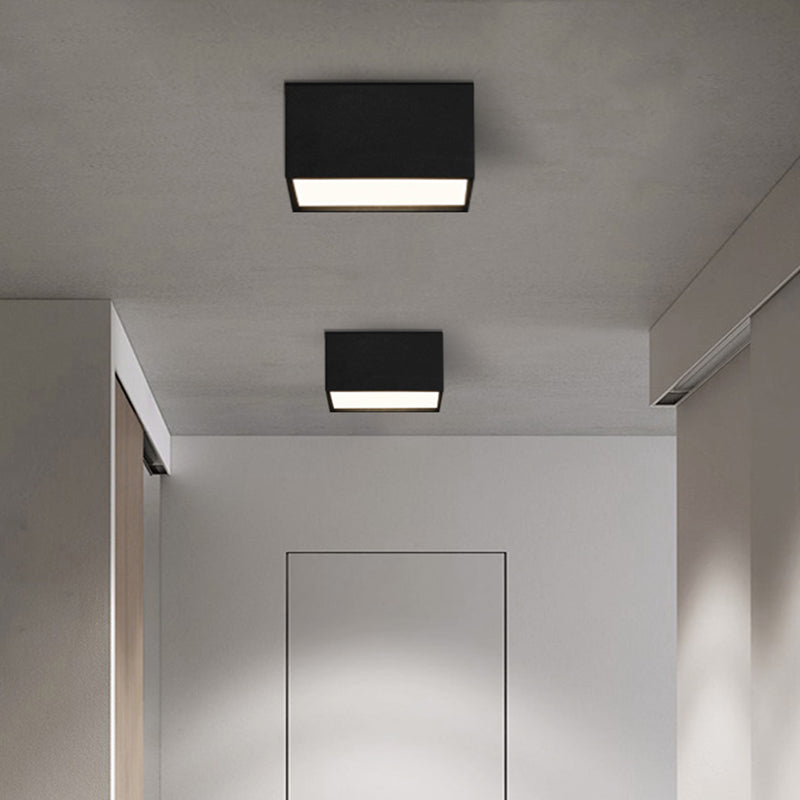 Acrylic Geometric LED Ceiling Fixture in Modern Simplicity Wrought Iron Flush Mount for Corridor
