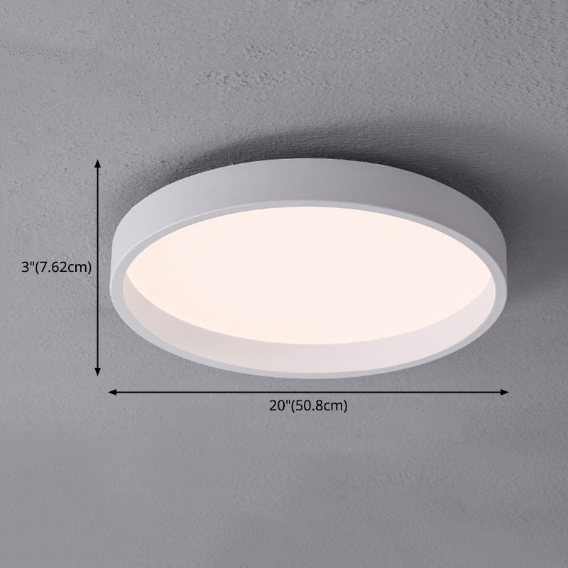 Circulaire Acrylique DEL Flush Mount in Modern Concise Style Wrought Iron Ceiling Light for Living Room