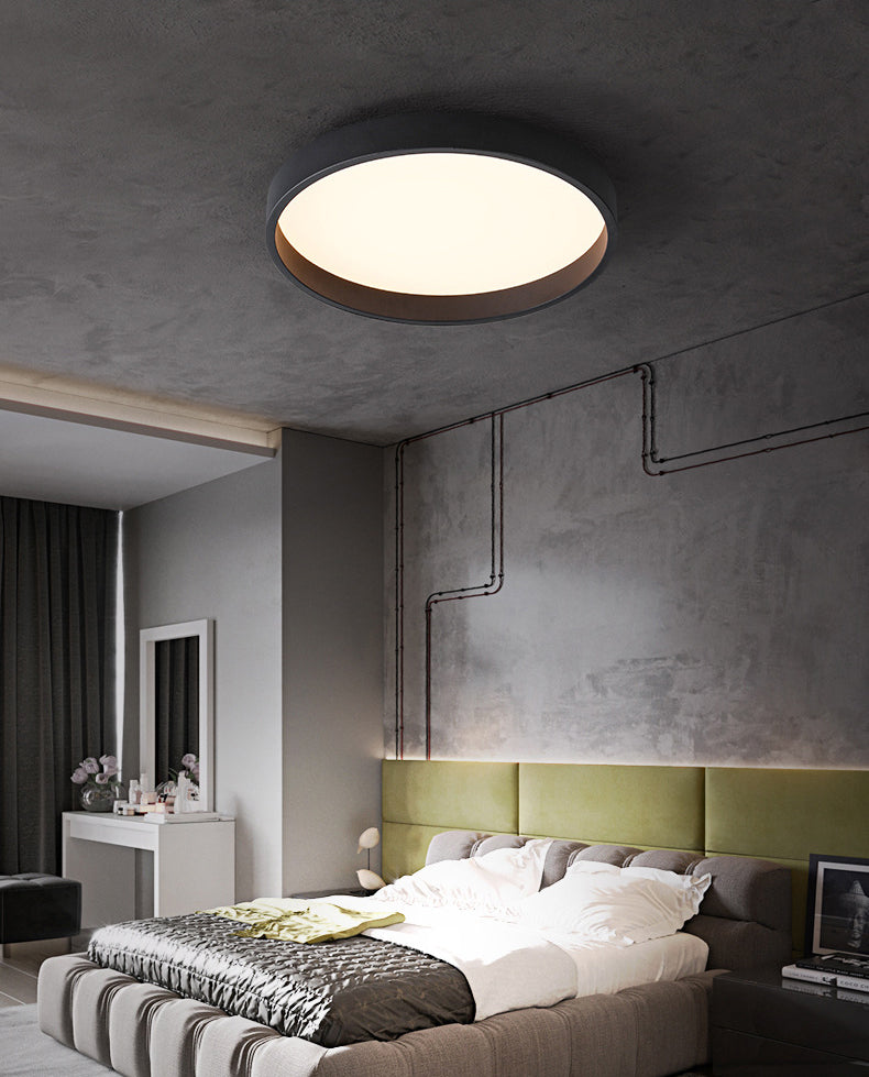 Circulaire Acrylique DEL Flush Mount in Modern Concise Style Wrought Iron Ceiling Light for Living Room