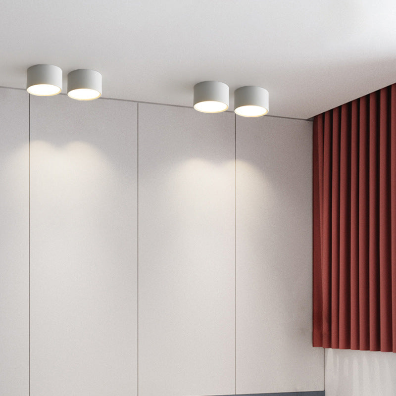Moderne beknopte LED-plafondlamp smeedijzeren cilindrische inbouw met acrylkap