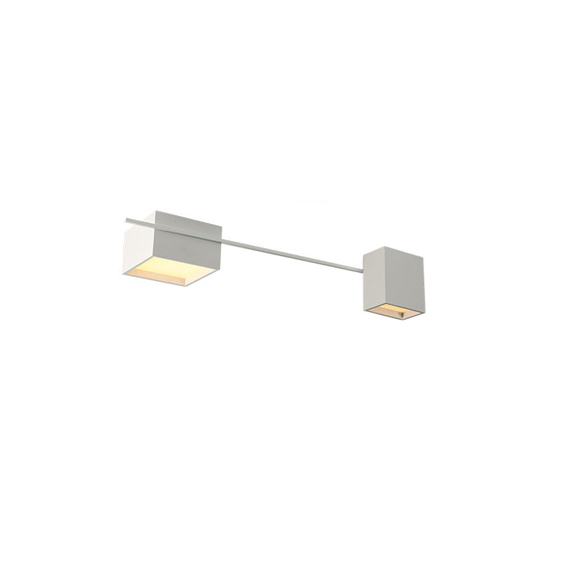 Moderne Minimalistische LED Plafondlamp Smeedijzer Geometrische Flush Mount met Acryl Shade