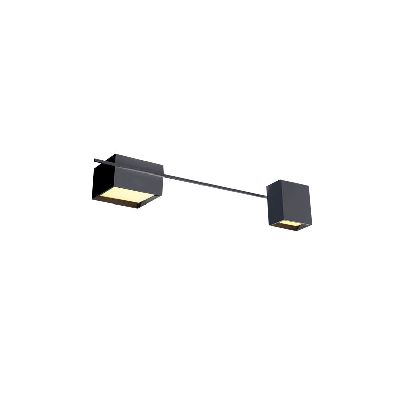 Moderne Minimalistische LED Plafondlamp Smeedijzer Geometrische Flush Mount met Acryl Shade