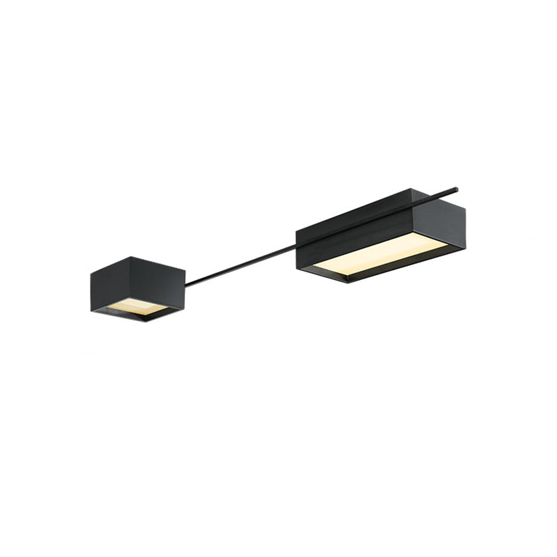 Moderne Minimalistische LED Plafondlamp Smeedijzer Geometrische Flush Mount met Acryl Shade