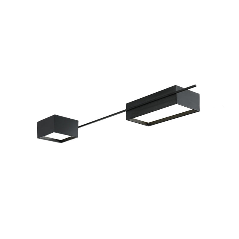 Moderne Minimalistische LED Plafondlamp Smeedijzer Geometrische Flush Mount met Acryl Shade