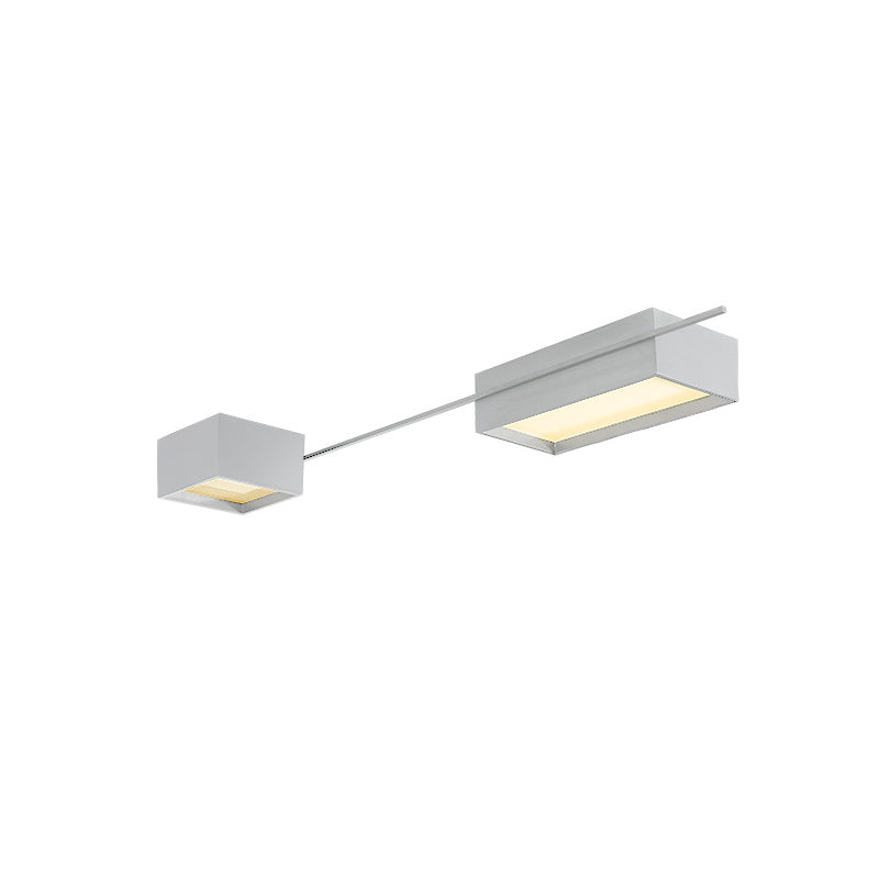 Moderne Minimalistische LED Plafondlamp Smeedijzer Geometrische Flush Mount met Acryl Shade