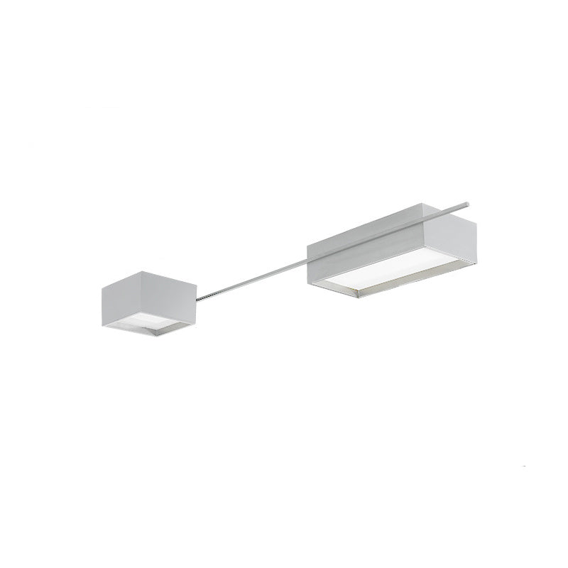 Moderne Minimalistische LED Plafondlamp Smeedijzer Geometrische Flush Mount met Acryl Shade
