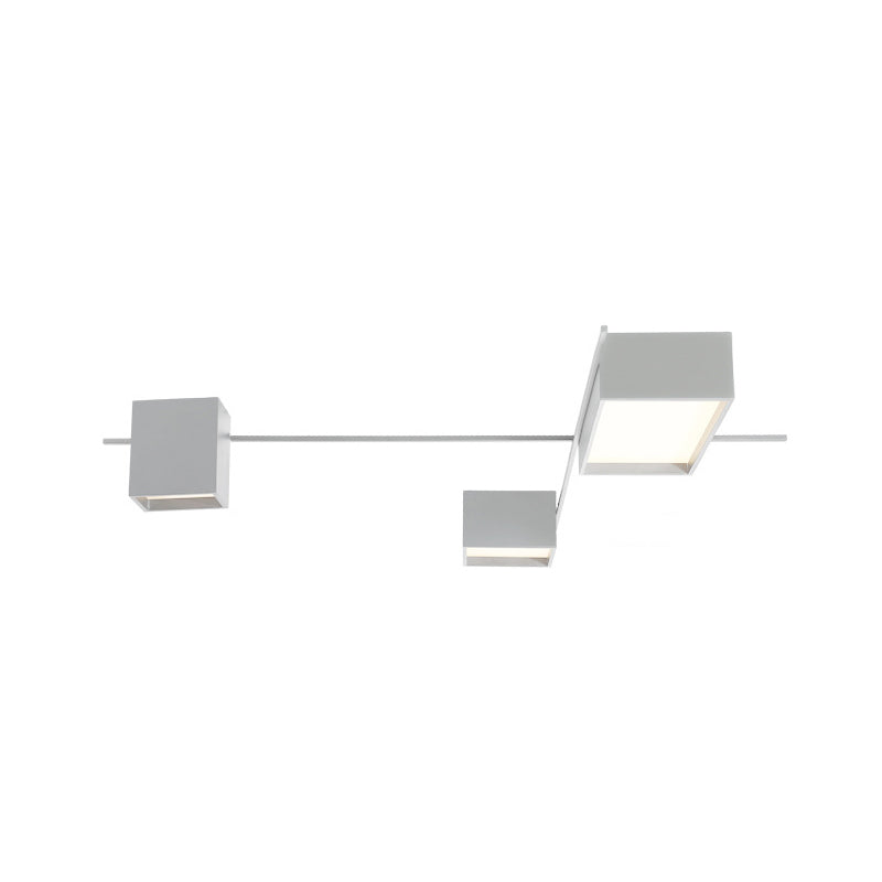 Moderne Minimalistische LED Plafondlamp Smeedijzer Geometrische Flush Mount met Acryl Shade