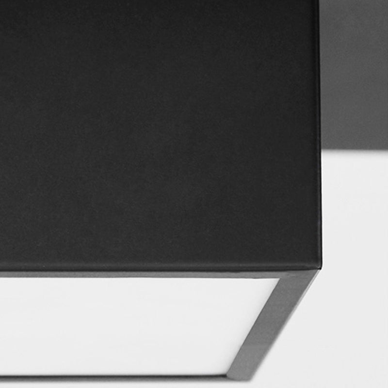 Plafonnier LED noir et blanc en fer de simplicité moderne, plafonnier géométrique avec abat-jour en acrylique