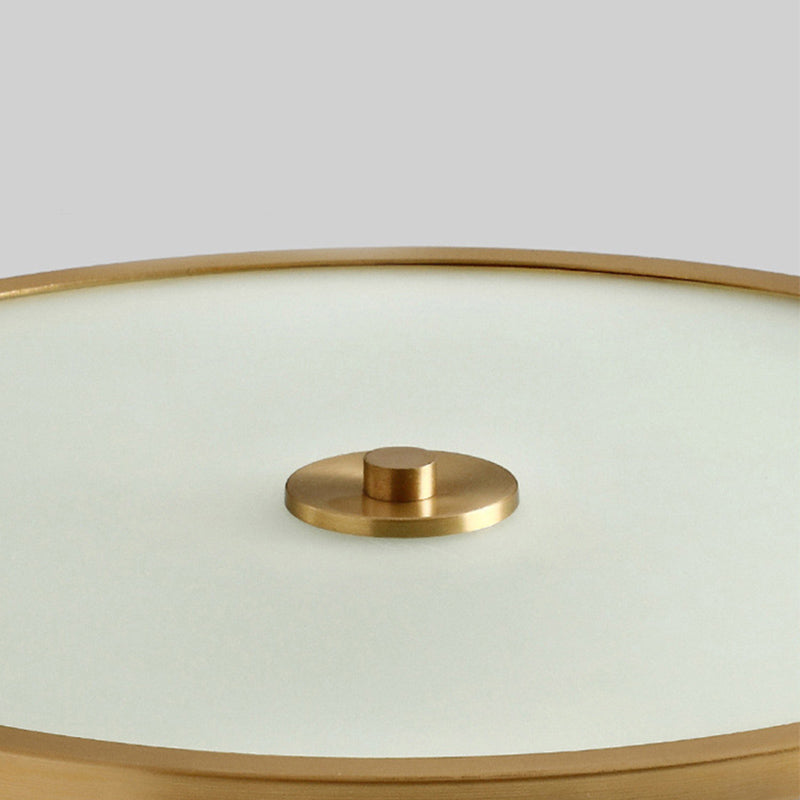 Colonial Classic round plafonnier cuivre intérieur encastré avec abat - jour en verre transparent