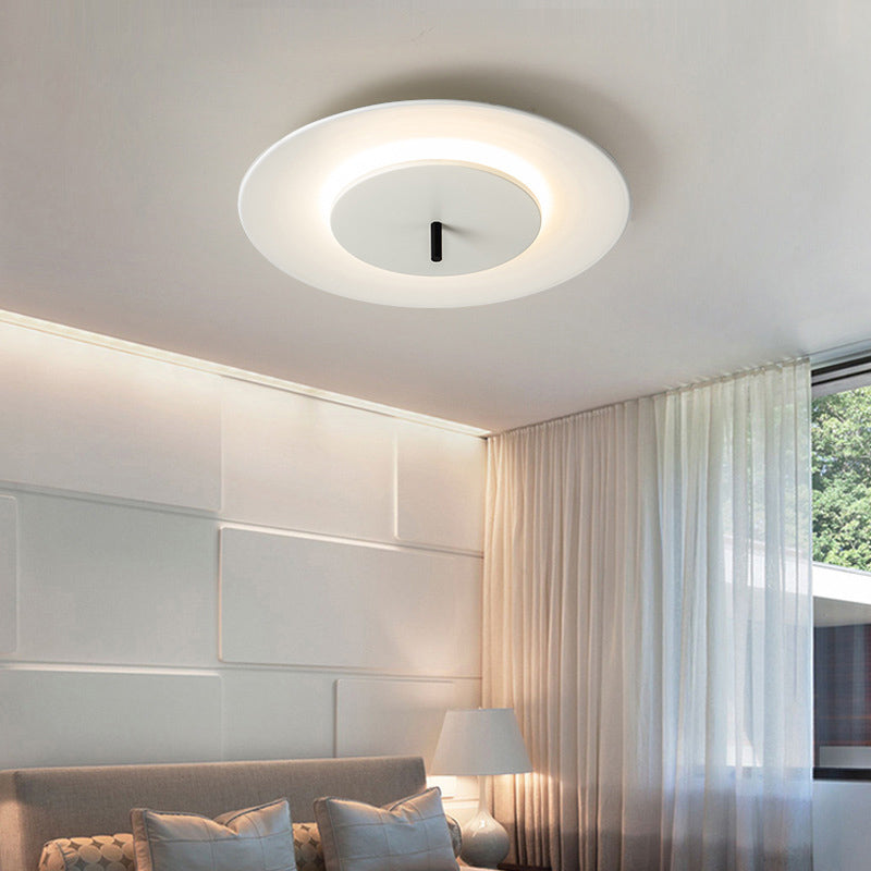Acrylic Circular LED Flush Mount in Modern Style Iron Macaron Ceiling Fixture for Interior Spaces